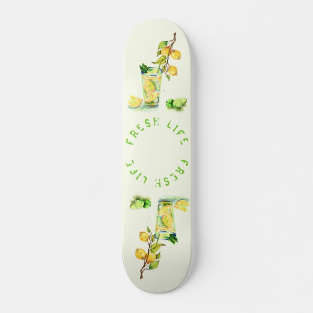 Fresh Lemon Juice Drink Lemonade Summer Party - Skateboard (Front)