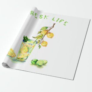 Fresh Lemon Juice Drink Lemonade Wrapping Paper