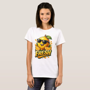 Fresh Lemon Summer Vibes Cute Citrus Character T-Shirt