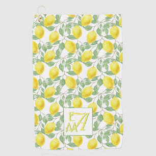 Fresh Lemon Tree Monogrammed Decor Gifts Newlyweds Golf Towel