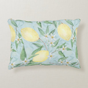 Fresh lemon yellow citrus decorative cushion