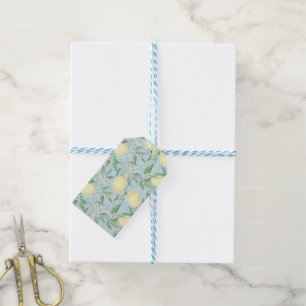 Fresh lemon yellow citrus fruit gift tags