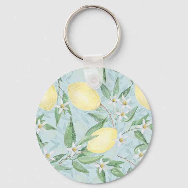 Fresh lemon yellow citrus key ring (Front)