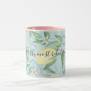 Fresh lemon yellow citrus mug
