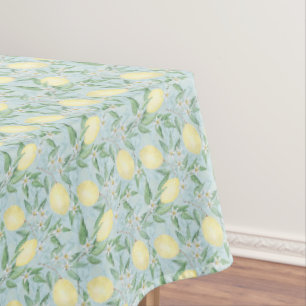 Fresh lemon yellow citrus tablecloth