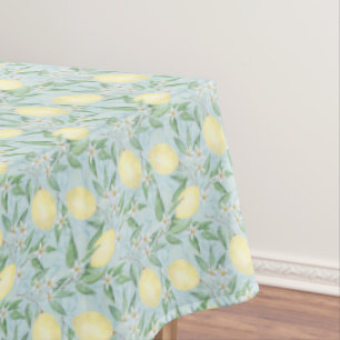 Fresh lemon yellow citrus tablecloth