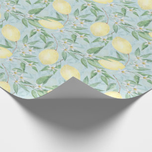 Fresh lemon yellow citrus wrapping paper