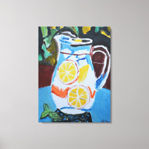 Fresh Lemonade Pitcher Still Life Canvas Print