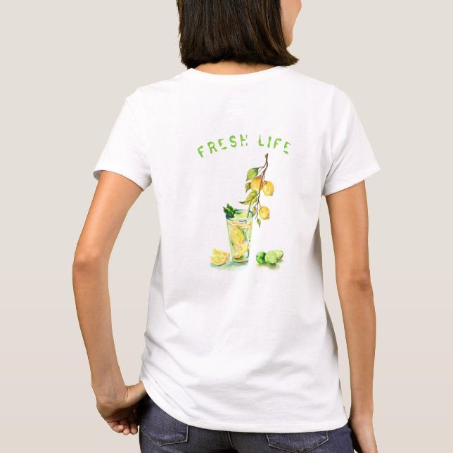 Fresh Lemons Drink T-Shirt - Custom Text (Back)
