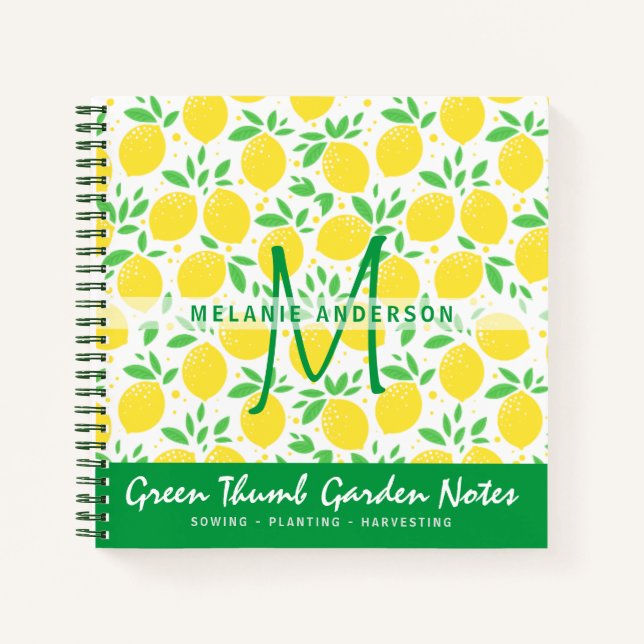 Fresh Lemons Gardeners Journal Gardenning (Front)