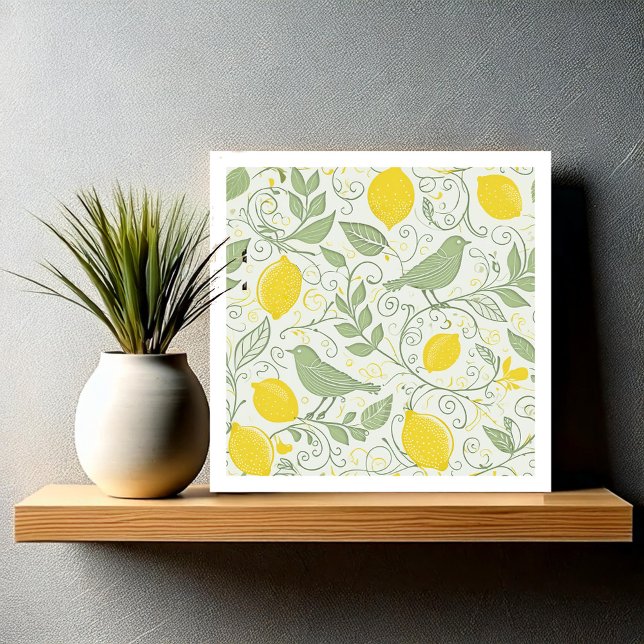 Fresh Lemons, Leaves and Birds ID1052 Tile (Creator Uploaded)