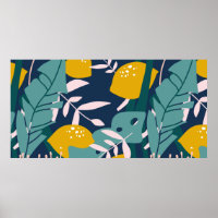 Fresh lemons, leaves background. Hand drawn overla