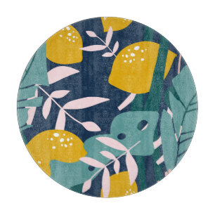 Fresh Lemons: Overlapping Vintage Pattern Cutting Board