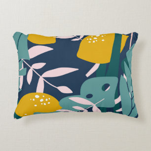 Fresh Lemons: Overlapping Vintage Pattern Decorative Cushion