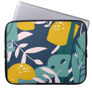 Fresh Lemons: Overlapping Vintage Pattern Laptop Sleeve