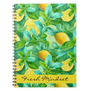 Fresh Lemons Watercolor School Notebook