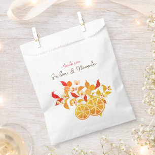 Fresh Lemony Love Citrus Foliage Wedding Favour Bags