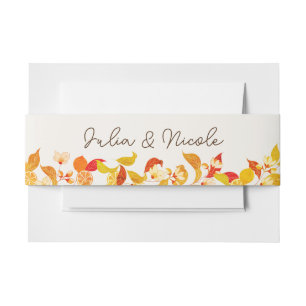 Fresh Lemony Love Citrus Foliage Wedding Invitation Belly Band