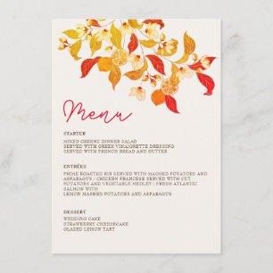 Fresh Lemony Love Citrus Foliage Wedding Menu