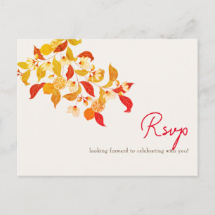 Fresh Lemony Love Citrus Foliage Wedding Postcard