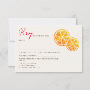 Fresh Lemony Love Citrus Foliage Wedding  RSVP Card