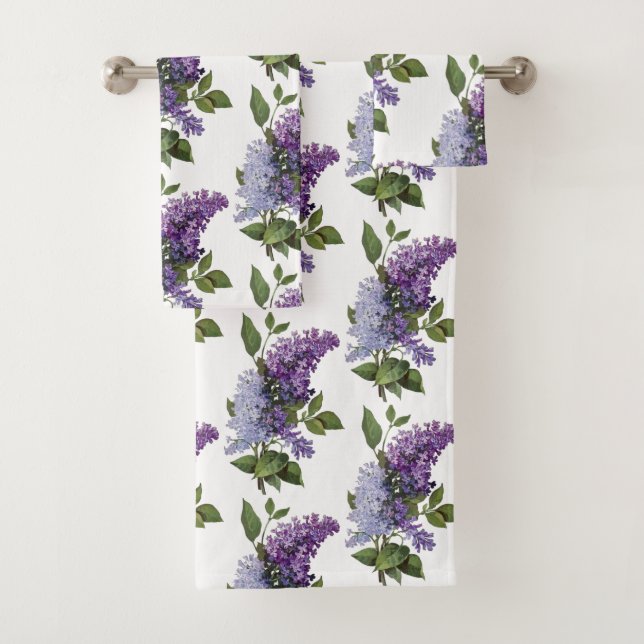 Fresh Lilacs - French Country Home Decor Bath Towel Set (Insitu)