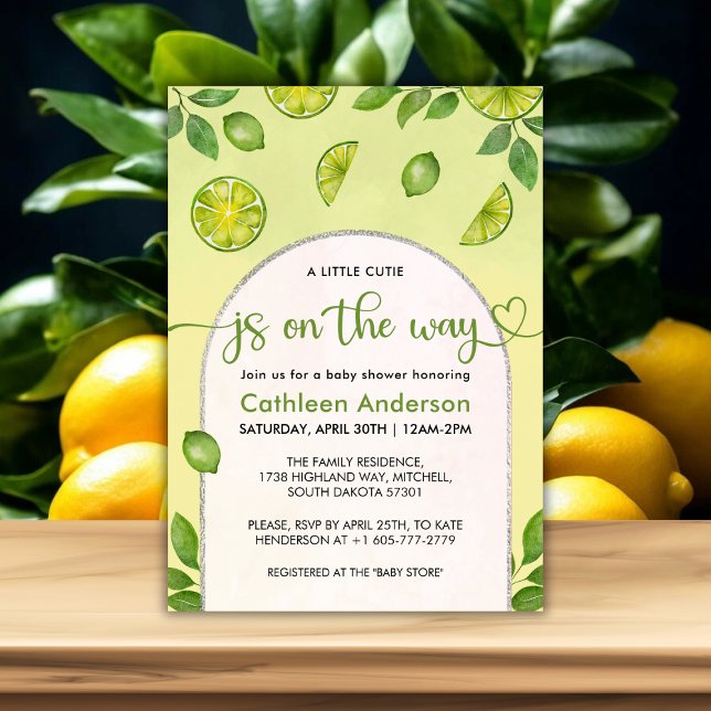 Fresh Lime Citrus Gender Neutral Baby Shower Invitation (Fresh Lime Citrus Gender Neutral Baby Shower Invitation)
