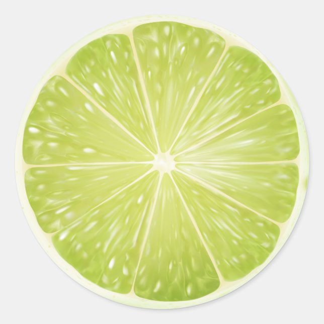 Fresh lime classic round sticker (Front)