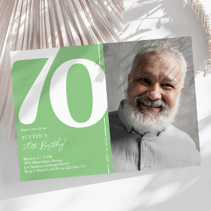 Fresh Lime Green 70th Birthday Invitation