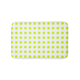 Fresh Lime green Polka dots Simple Pattern Bath Mat
