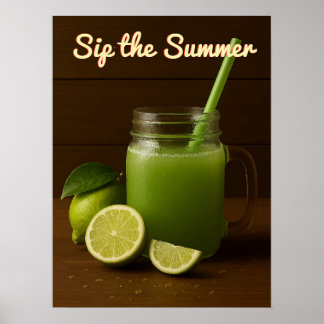 Fresh Lime Juice Summer – Refreshing Citrus Poster