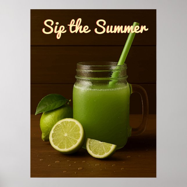 Fresh Lime Juice Summer – Refreshing Citrus Poster (Front)