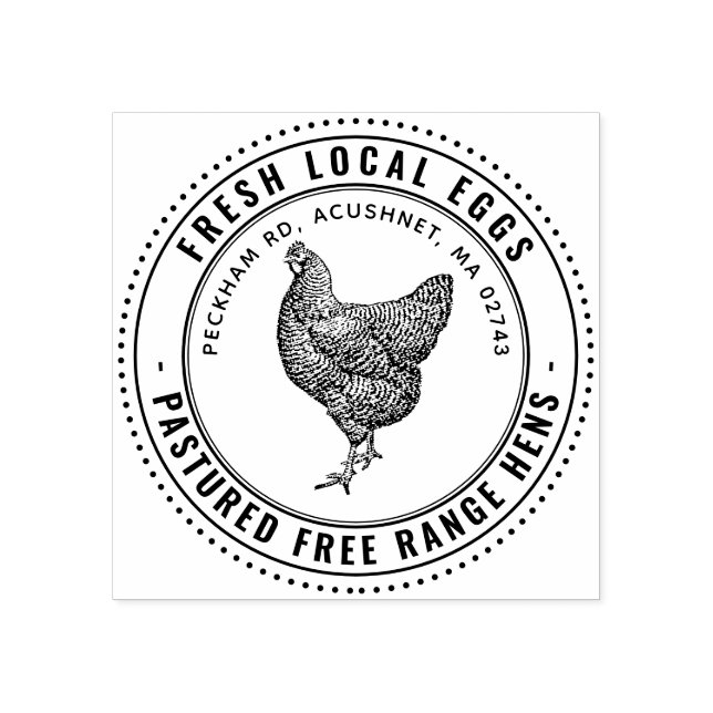Fresh Local Eggs Vintage Hen Egg Carton Stamp  (Imprint)