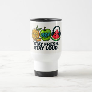 Fresh & Loud Pop‑Art Fruit  Travel Mug