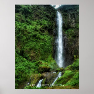 Fresh Lush Green Natural Waterfall Poster
