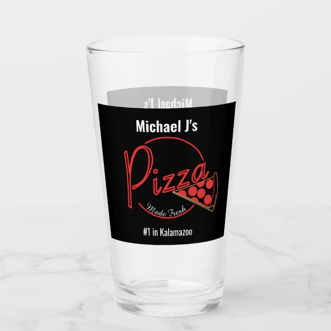 Fresh Made Pizza Pizzeria Beer Glass (Front)