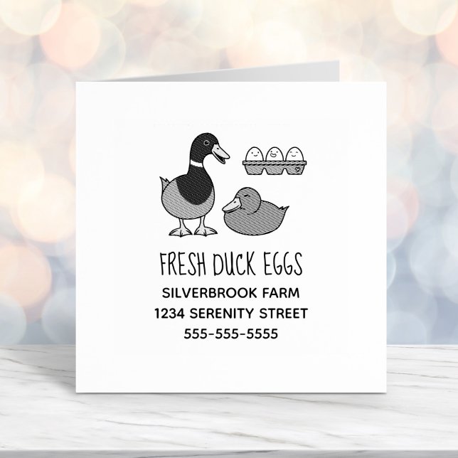 Fresh Mallard Duck Eggs Farm Address Self-inking Stamp (Creator Uploaded)