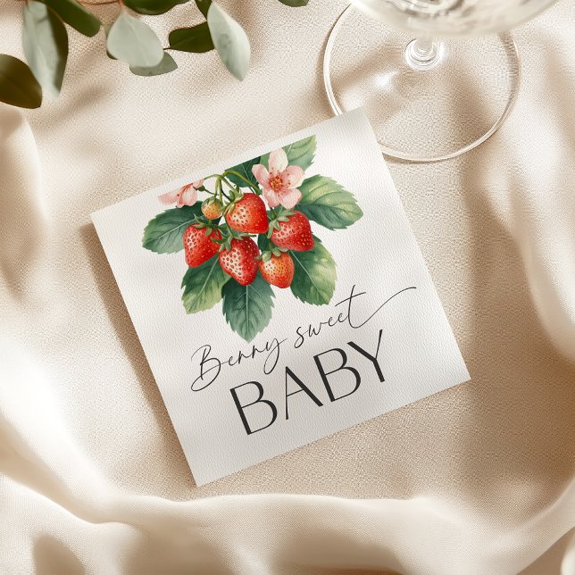 Fresh Market Strawberry Berry Sweet Baby Shower Napkin (Creator Uploaded)