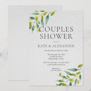 Fresh Meadow Leaves Couples Shower Invitation
