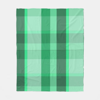 Fresh Mint & Forest Green Plaid Fleece Blanket