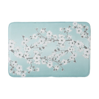Fresh Mint Green Botanical Lumbar Pillow Bath Mat