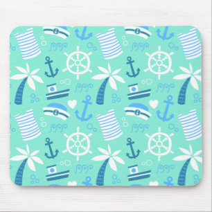 Fresh mint nautical sailor pattern mouse mat