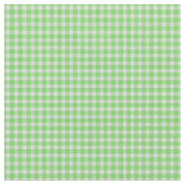 Fresh Minty Green Gingham Checkered Plaid Fabric (Close Up)