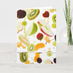 Fresh mixed fruit with apple & orange juice card