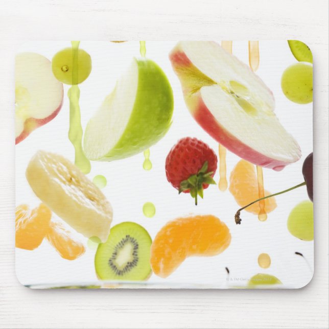 Fresh mixed fruit with apple & orange juice mouse mat (Front)