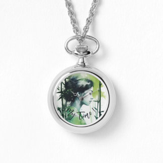 Fresh modern bamboo zen, personalised time pice  watch