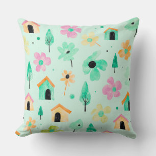Fresh Modern Floral Pattern Pillow