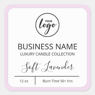 Fresh Modern Logo Lavender Candle Labels