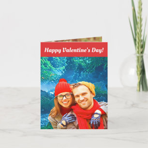 fresh modern personalised design red hearts holiday card