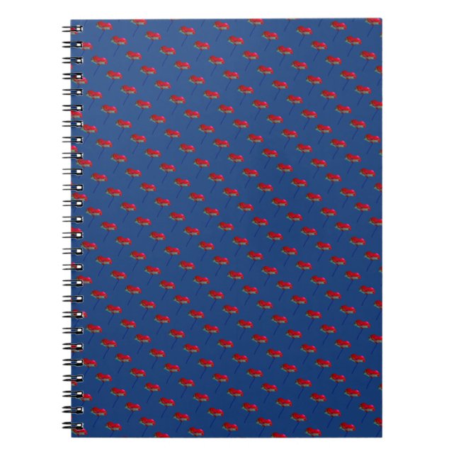 Fresh modern romantic poppy flower floral print notebook (Front)